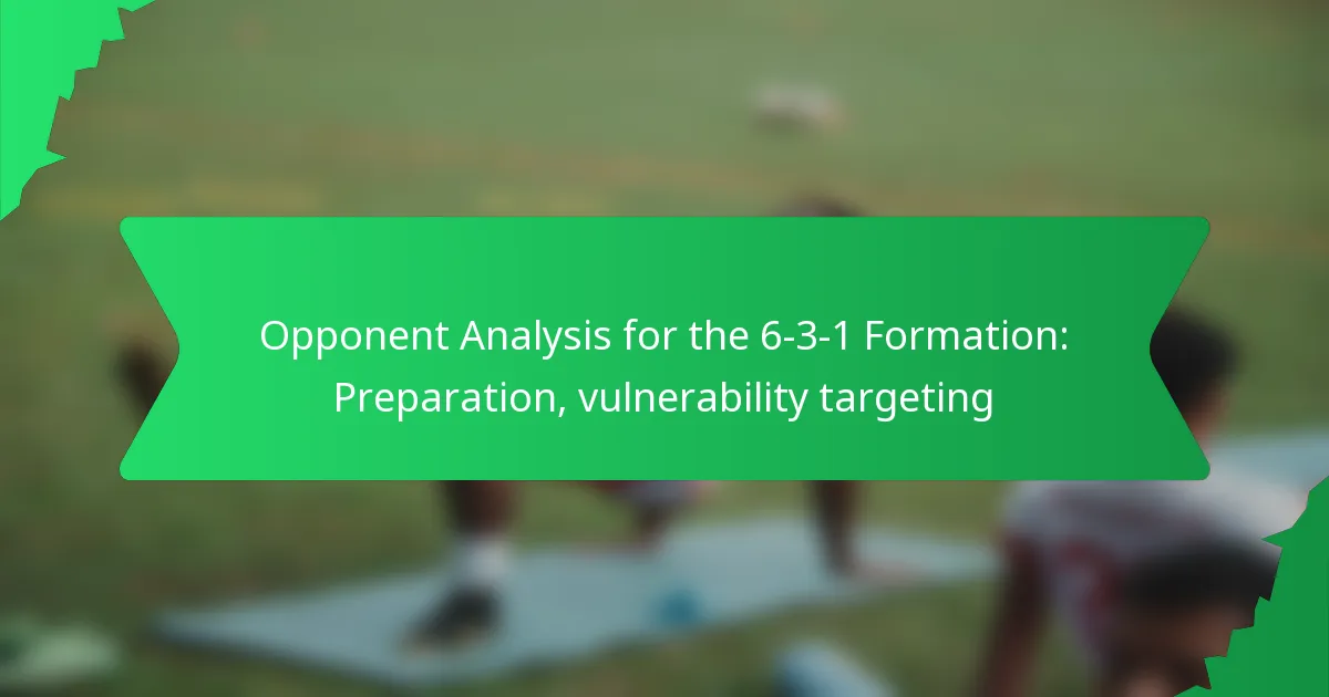 Opponent Analysis for the 6-3-1 Formation: Preparation, vulnerability targeting