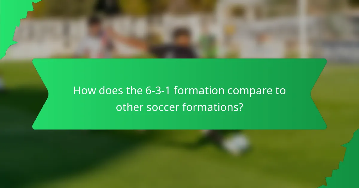 How does the 6-3-1 formation compare to other soccer formations?