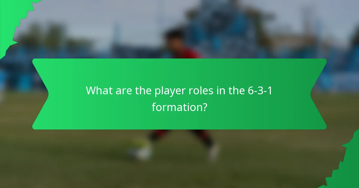 What are the player roles in the 6-3-1 formation?